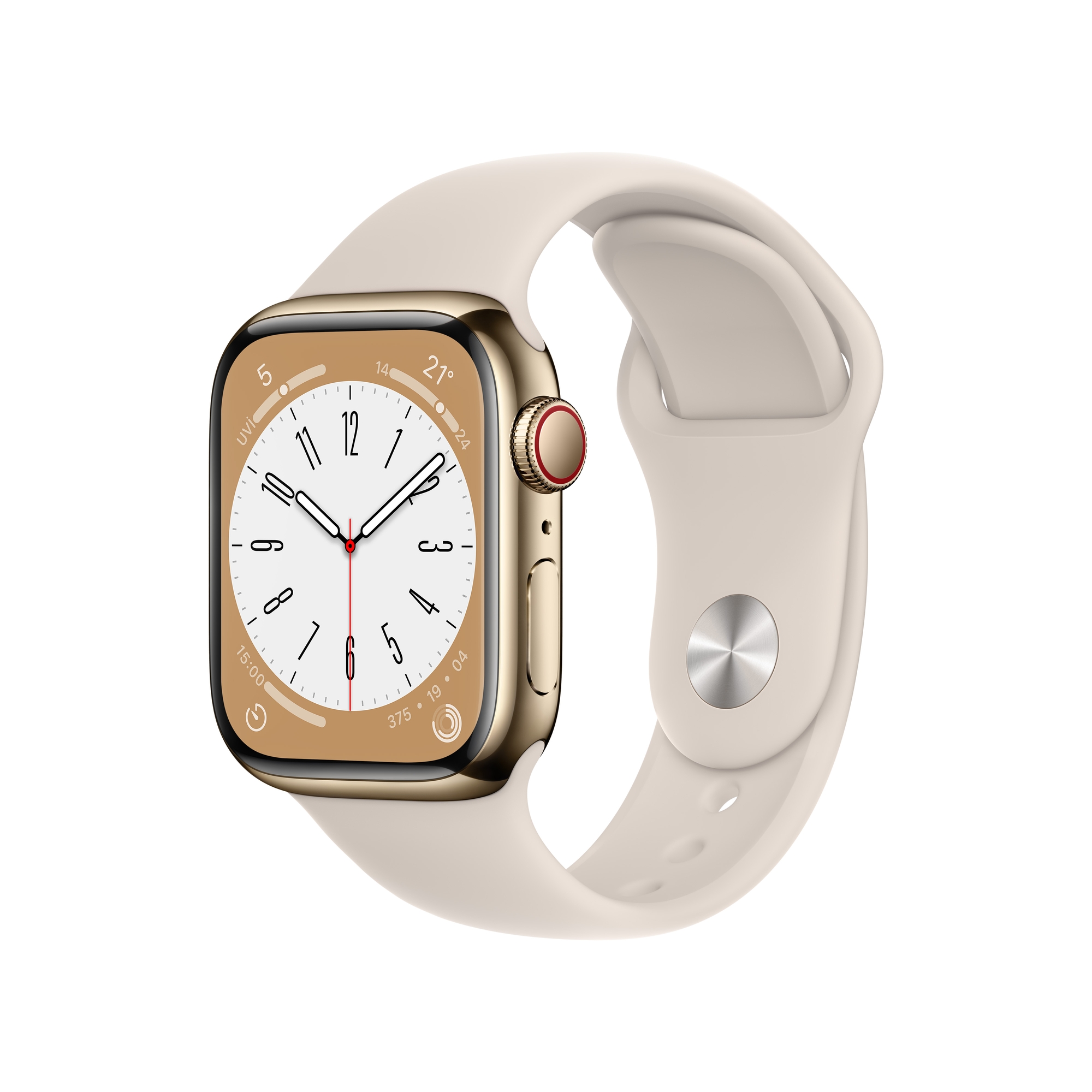 Apple Watch Seri 8 41mm (GPS + Cellular) Paslanmaz Çelik Kasa Altın MNJC3TU/A - Yenilio Yenisi